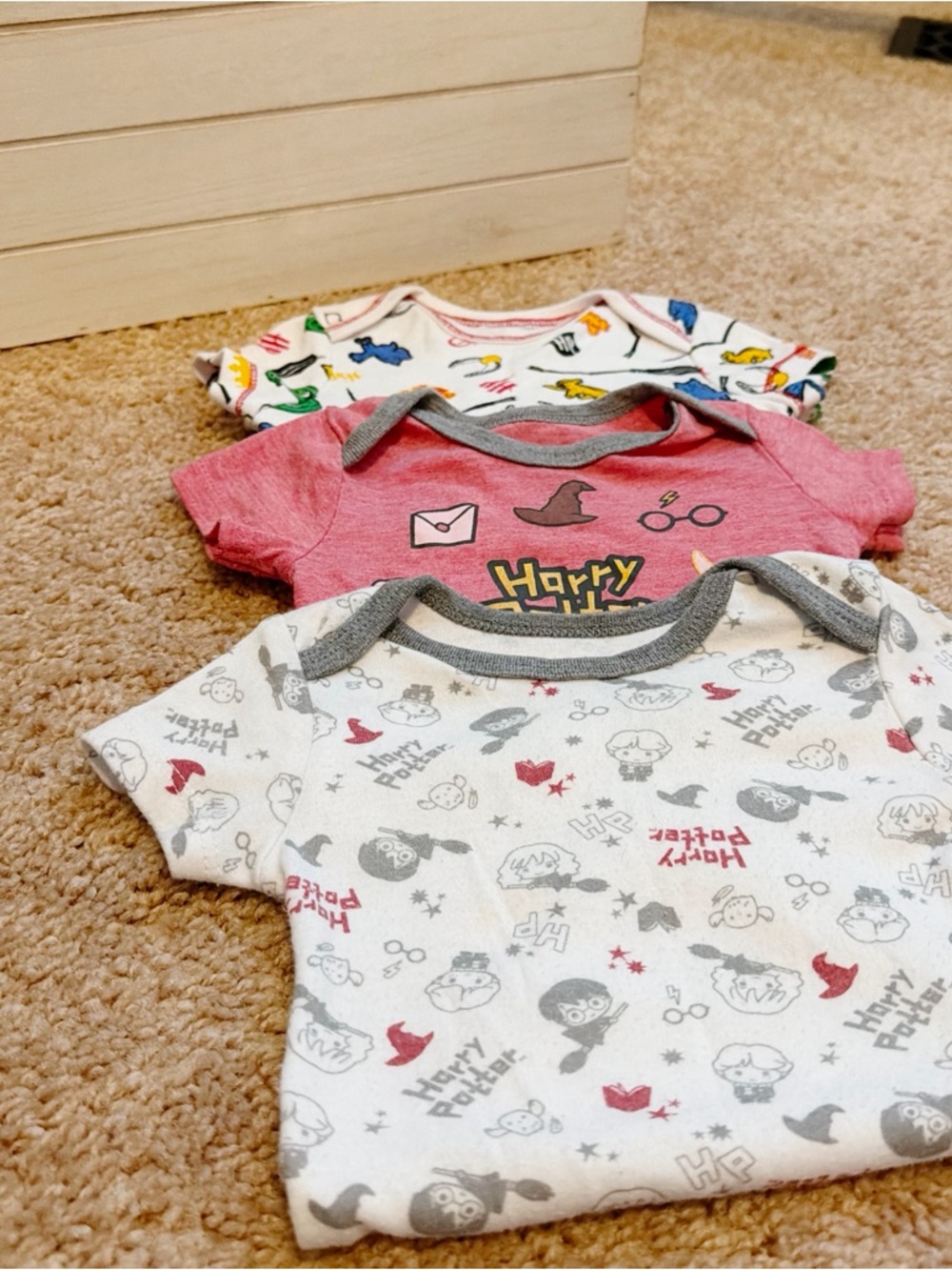 Set of 3! Harry Potter Print Baby One-Piece Bodysuits